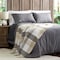 Hastings Home Soft Throw Blanket, Oversized, Fluffy, Vintage-Look an Cashmere-Like Woven Acrylic (Stone Plaid) 682325AKB - alternate 2
